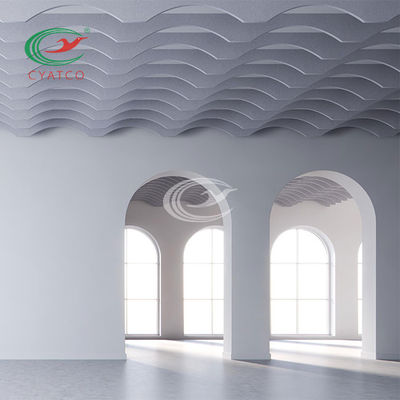 Kwaliteit  SGS Polyester PET Acoustic Ceiling Panels Harmless Mildewproof fabriek