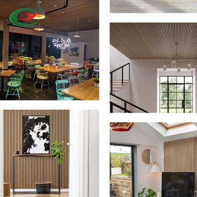 De vuurvaste Niet-toxische Binnenlandse Muur van het Houtlatje, Multifunctioneel Houten Akoestisch Comité