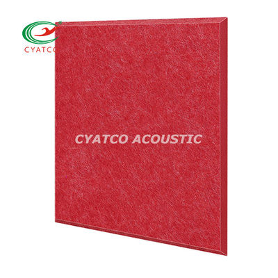 9mm Rood Polyeater Fiber Stop Echo's Gevoel Wandpanelen Beveled Edge Sound Proof Padding