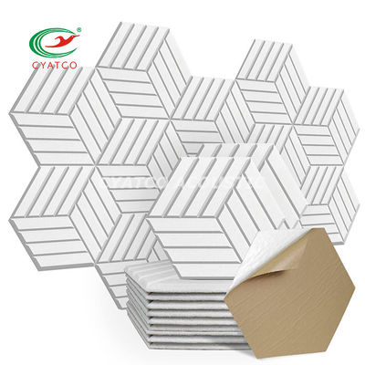 OEM Hexagon akoestische panelen Wit Art Decor Soundproof Padding Wandtegels Geurloos