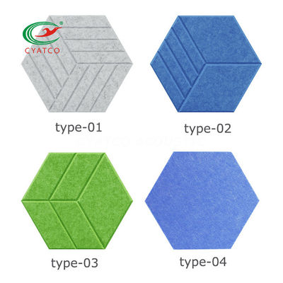 OEM Hexagon akoestische panelen Wit Art Decor Soundproof Padding Wandtegels Geurloos